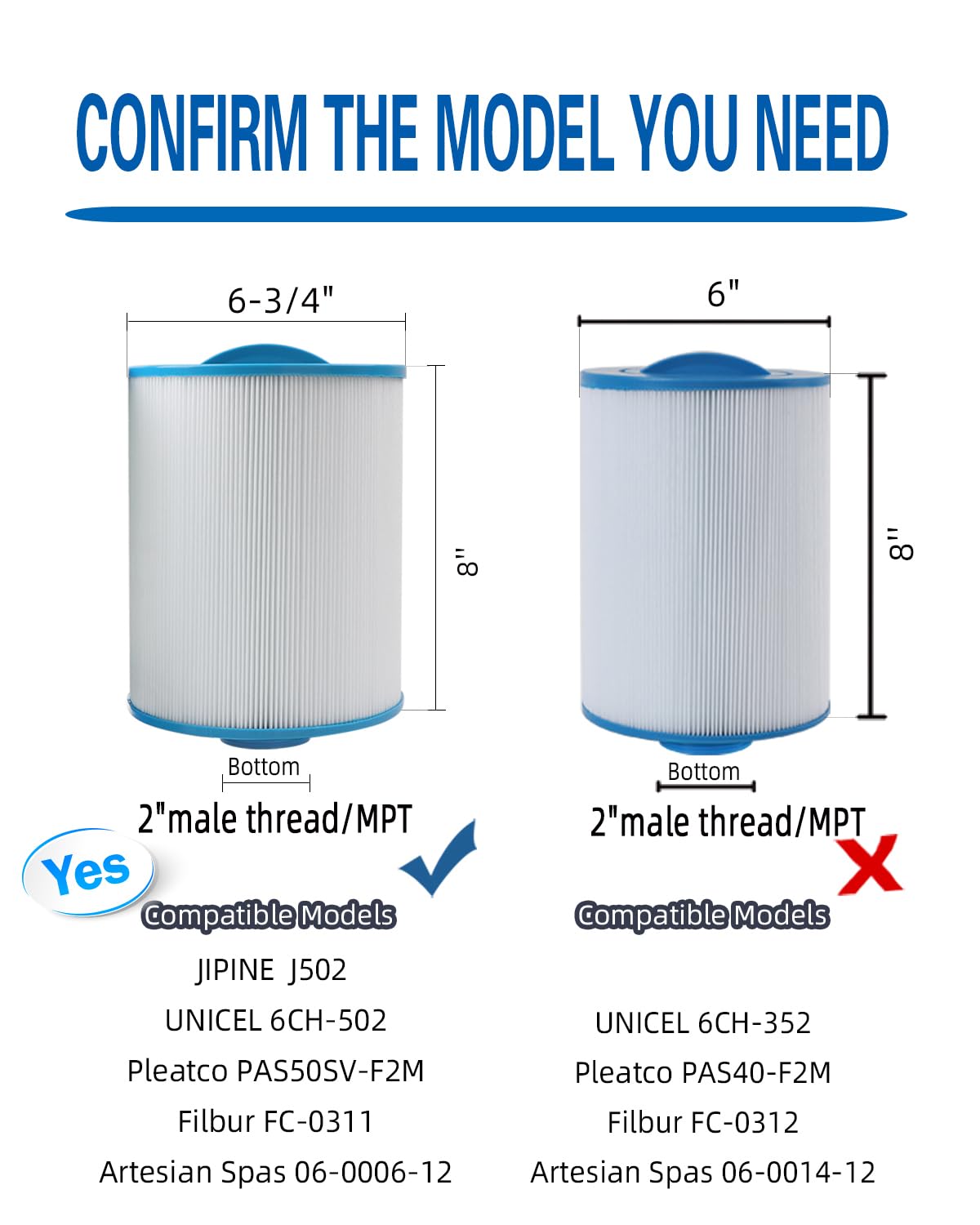 JIPINE PAS50SV spa filter demonstrating easy-clean design for debris release