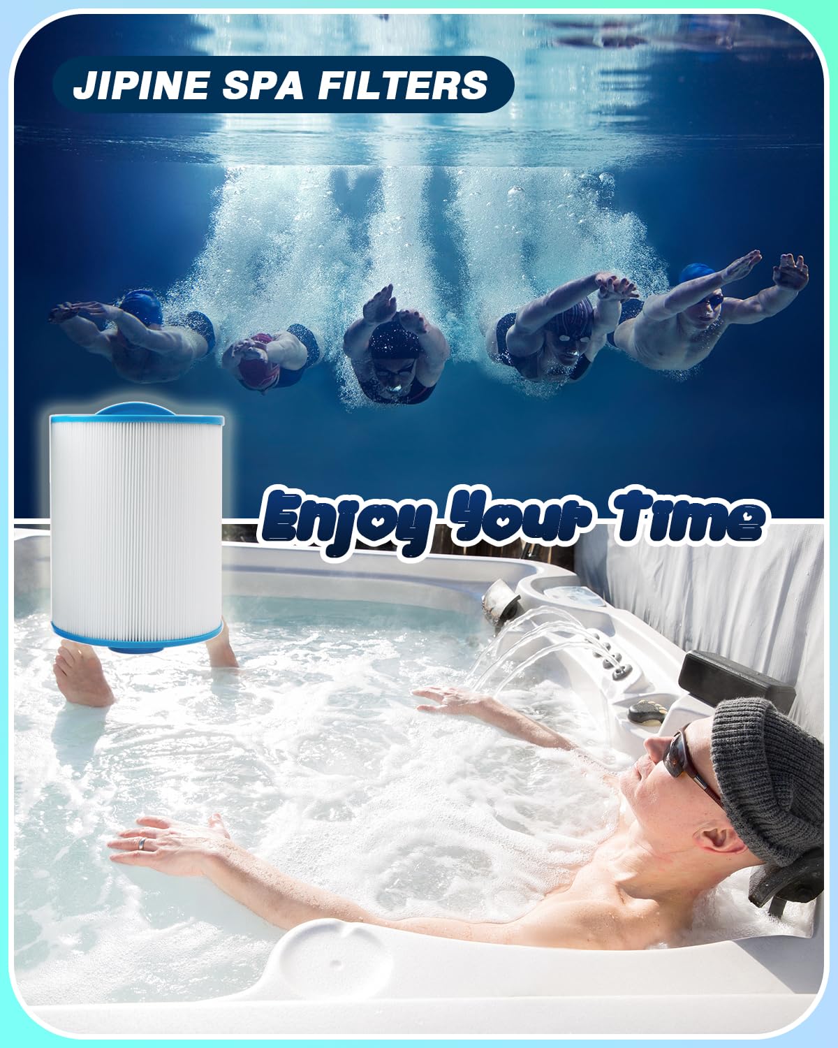 JIPINE PAS50SV spa filter delivering clearer spa water through effective filtration