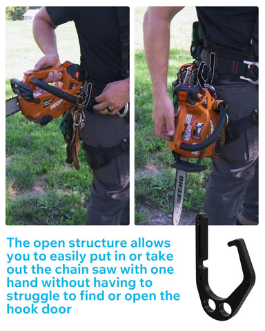 JISHAHS aluminum tree hook securely fits to safety belts for reliable tool access.