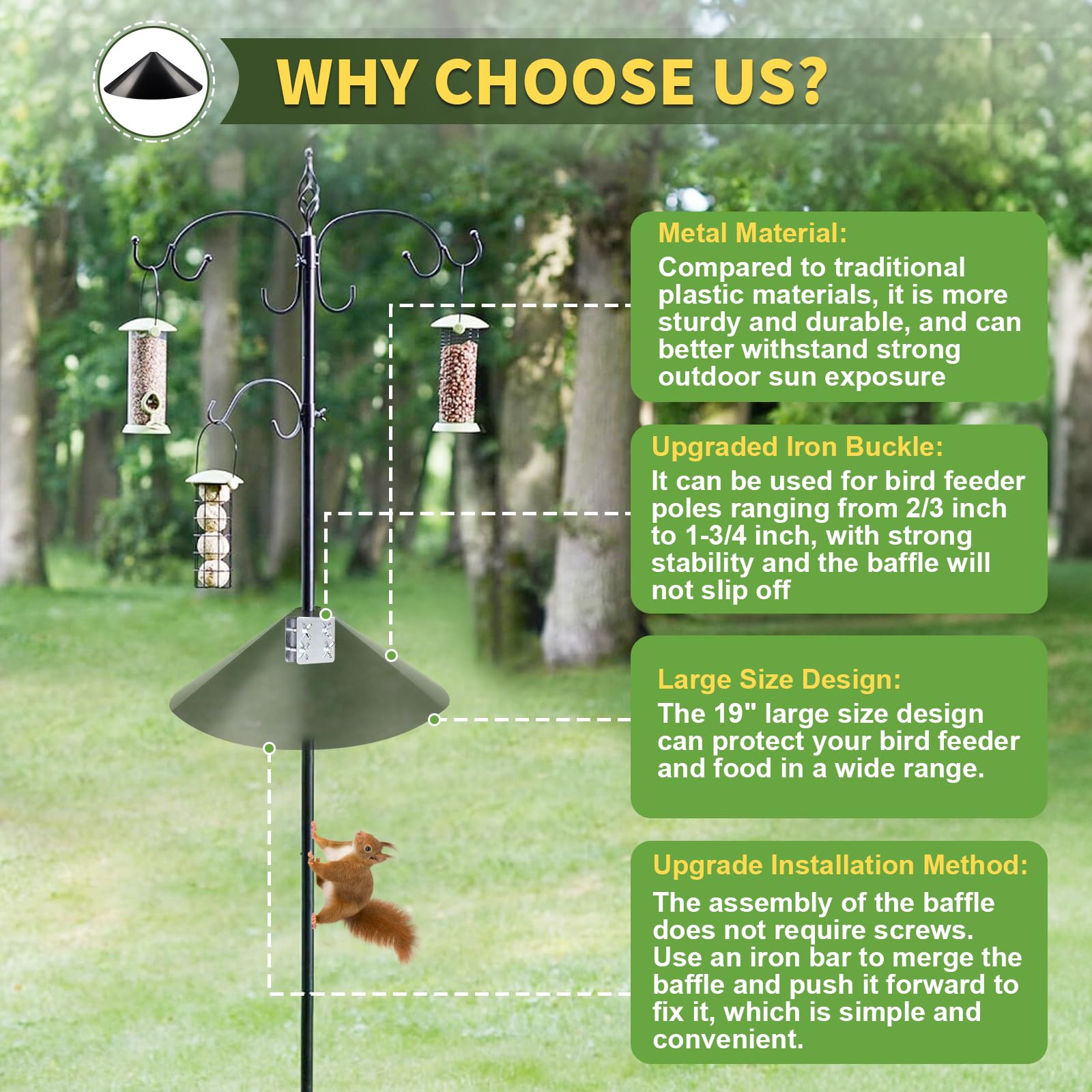 JISON21 outdoor baffle keeps feeding area tidy and accessible