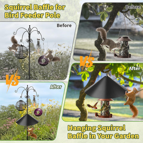 JISON21 19 inch baffle elevates feeder protection for birds