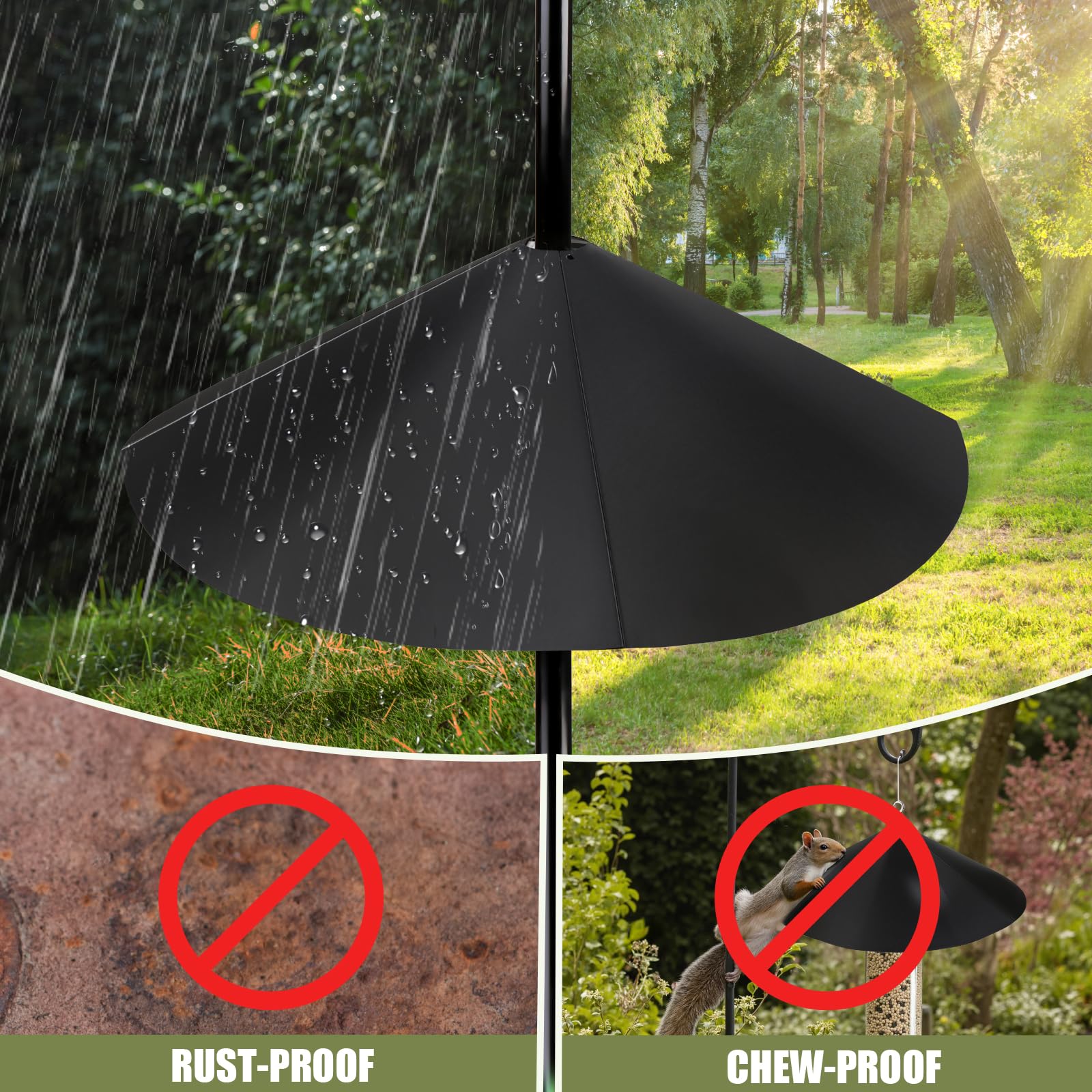 JISON21 19 inch baffle with smooth slope deters climbing