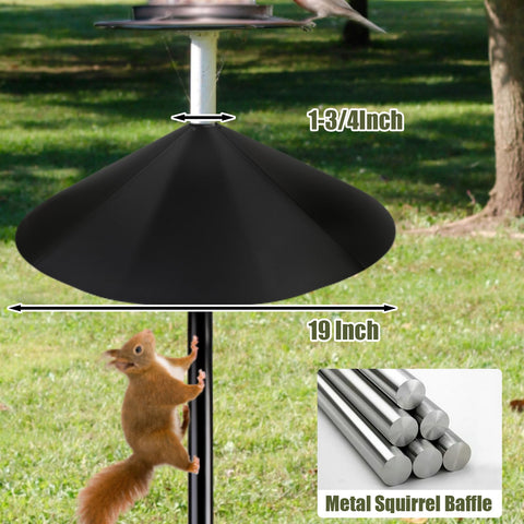JISON21 squirrel guard on a pole shows weatherproof metal design