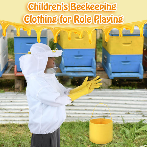 Jiuguva yellow beekeeping gloves provide durable hand protection during hive work.