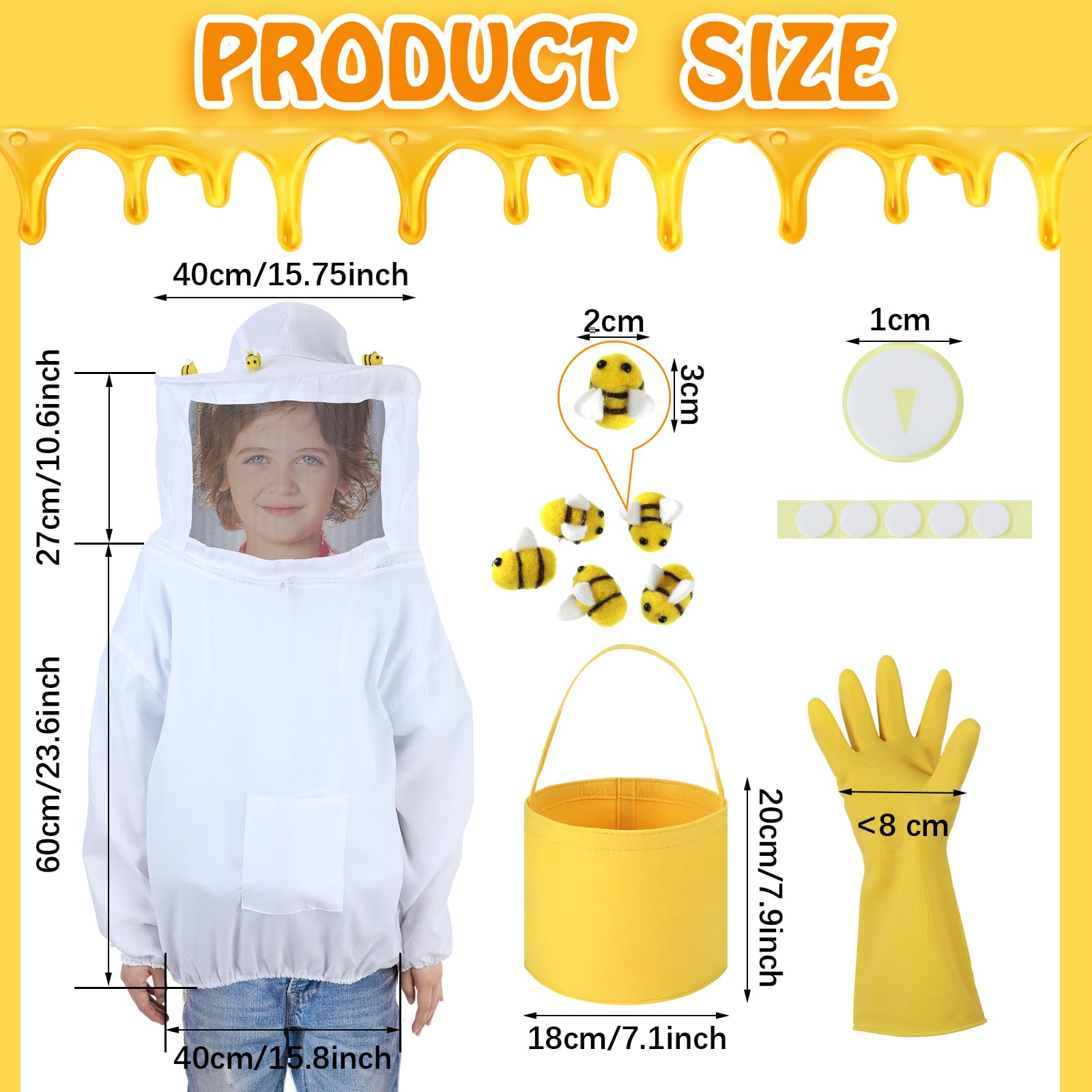 Jiuguva yellow felt bucket is practical for kids' beekeeping playtime.
