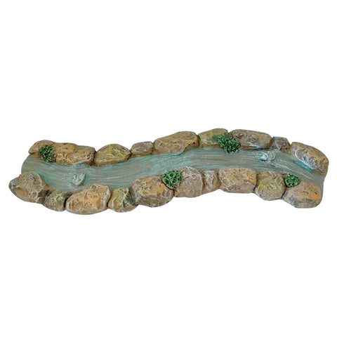 JIUMO curved mini stream with rocks adds realistic water detail to fairy gardens.