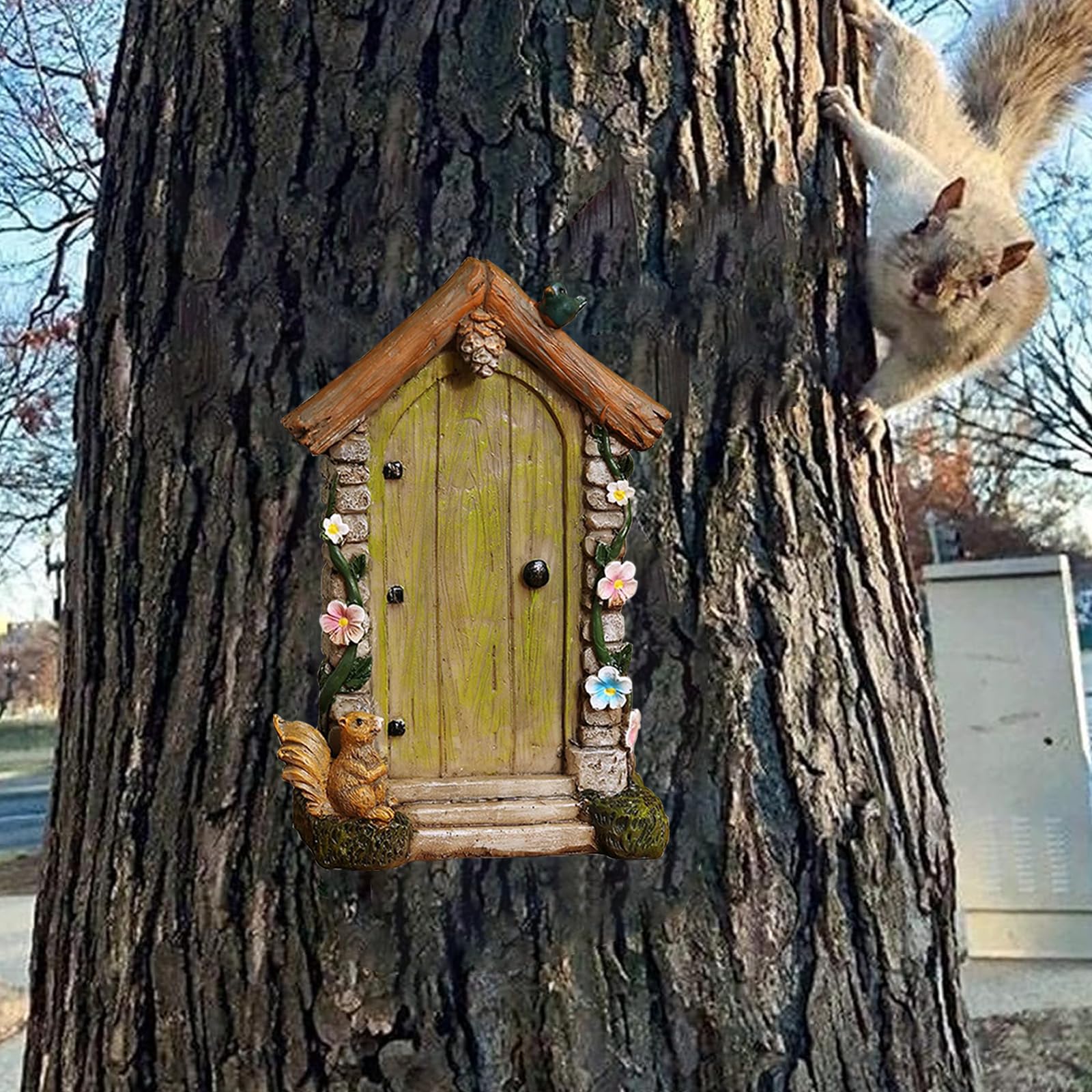 Jiumo fairy door measures 3.5 inches in length for versatile layouts.