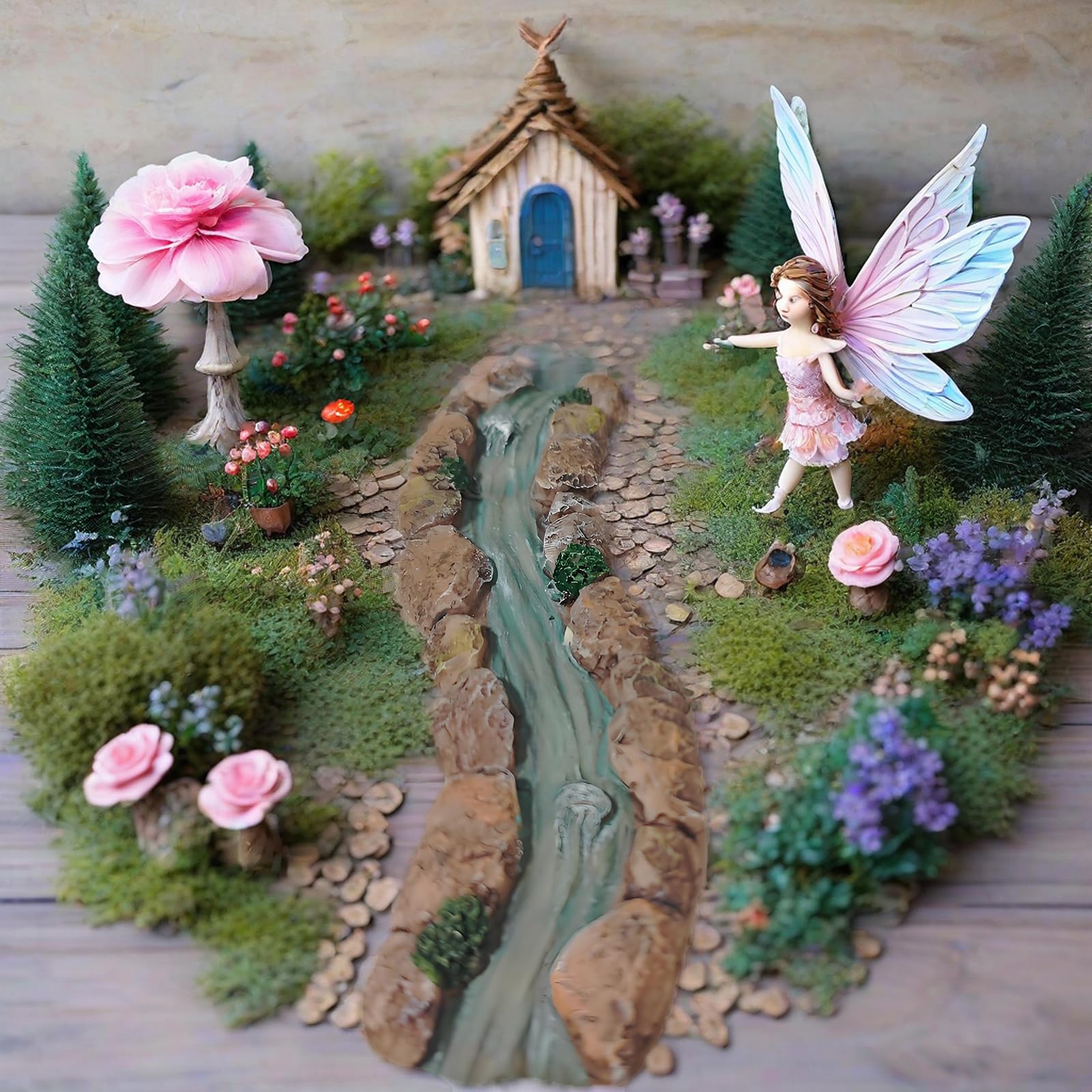 JIUMO village-set waterway connects river sections for cohesive mini scenes.