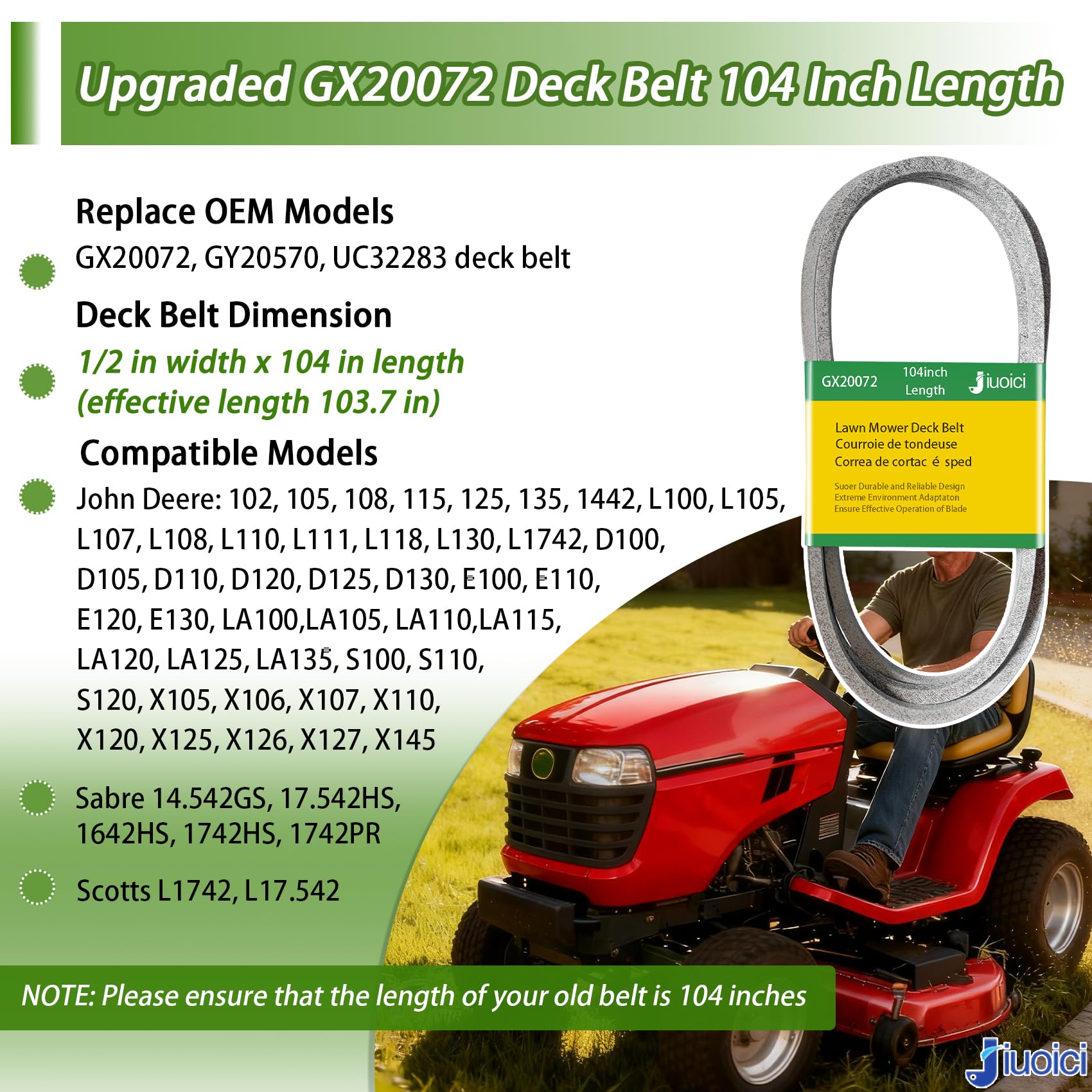 jiuoici GY20570 V-belt close-up reveals reinforced construction