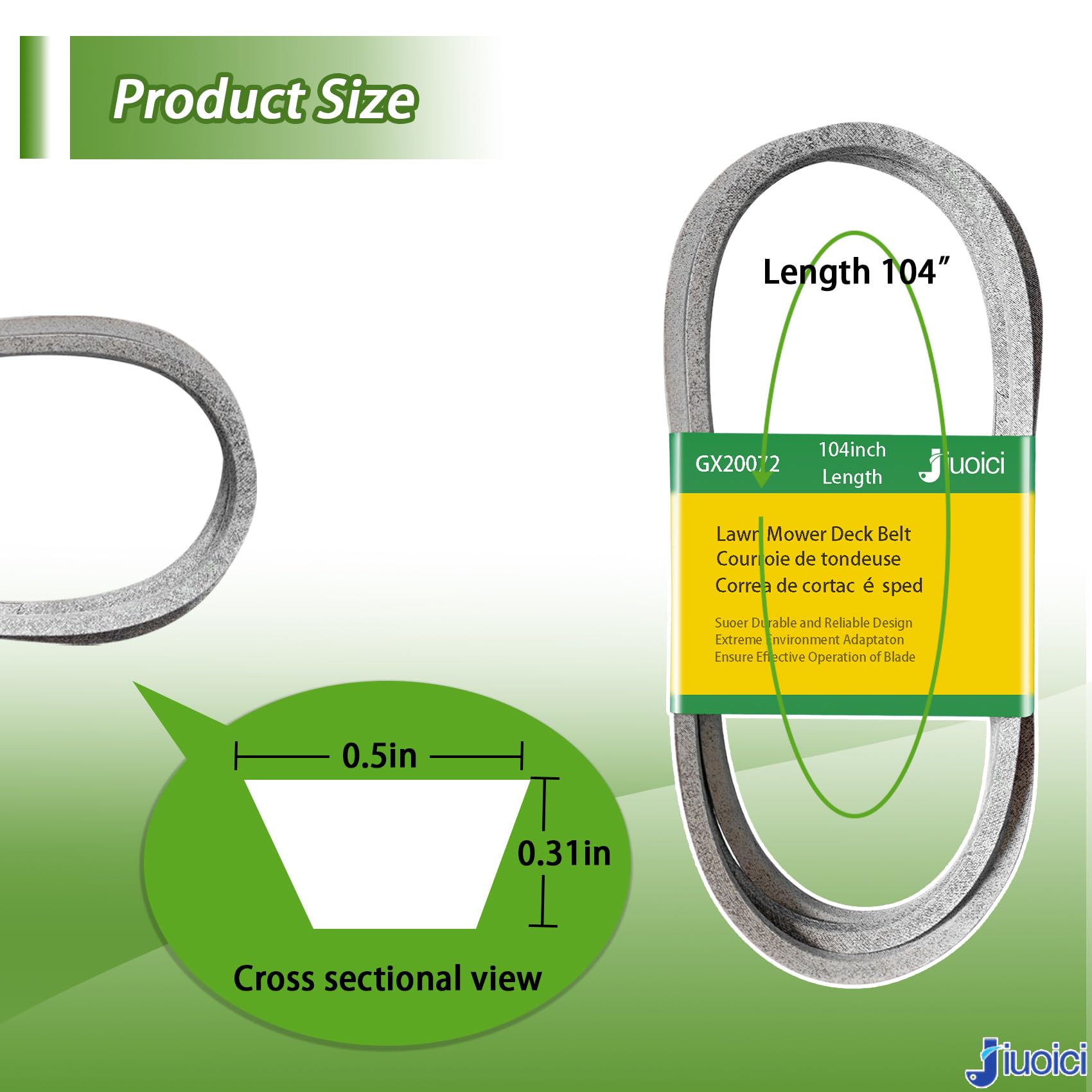 jiuoici low-noise, efficient mowing belt in action
