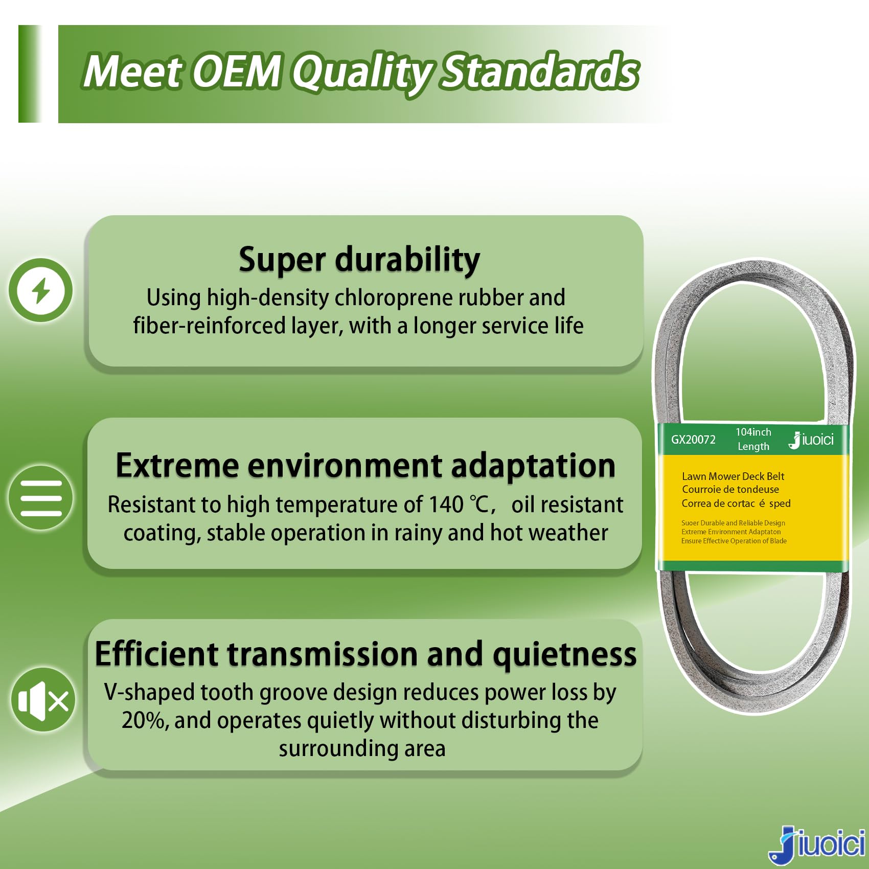 jiuoici zero-stretch technology belt showing minimal elongation