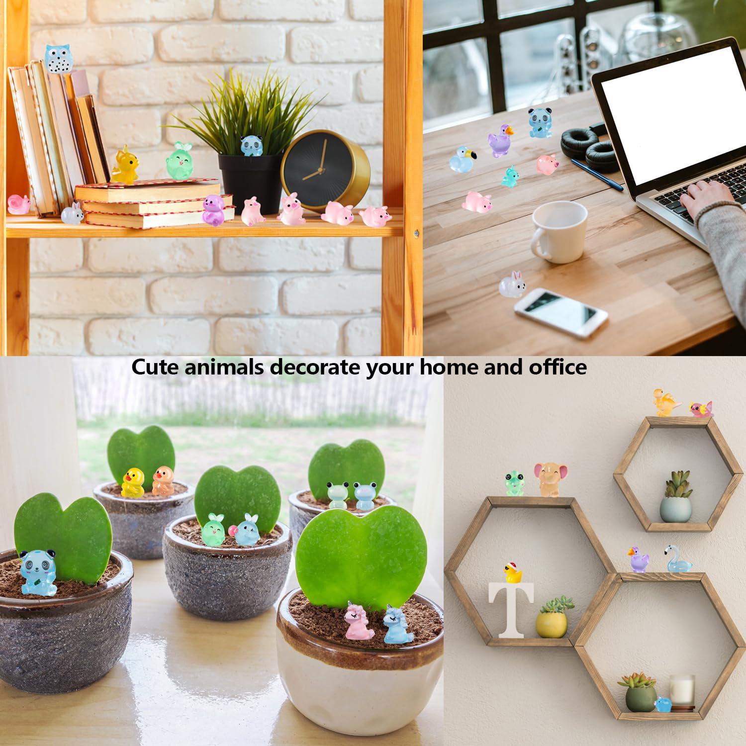 JIUXIJ mushroom figurine luminous accessory for potted plants