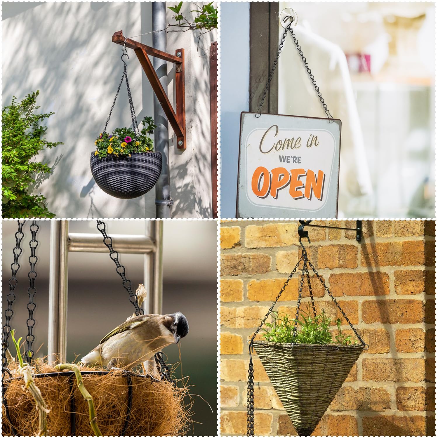 JIUZI chain for hanging bird feeders offers stable mounting and easy height adjustment