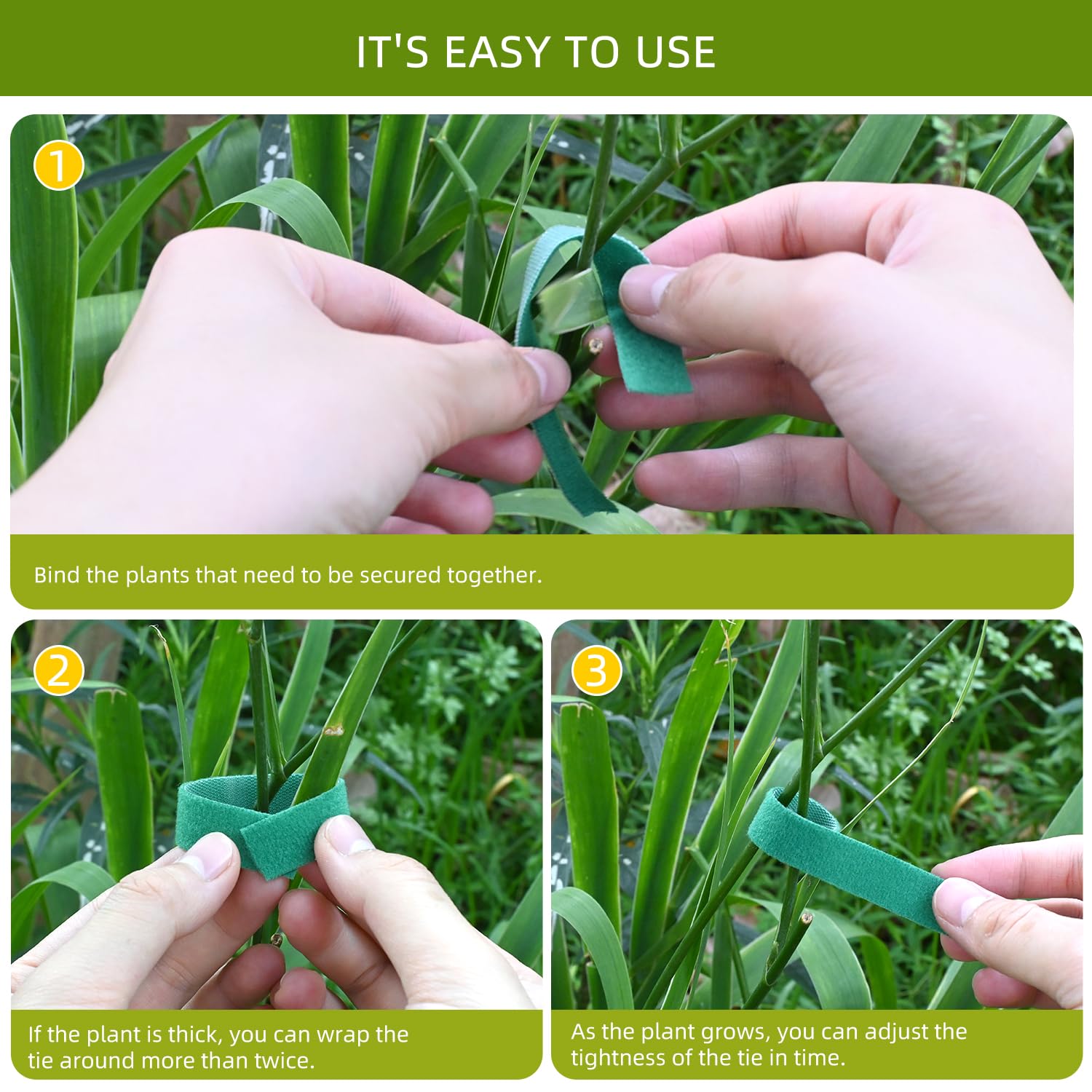 JIUZI Discreet green color blends with plants for invisible support.