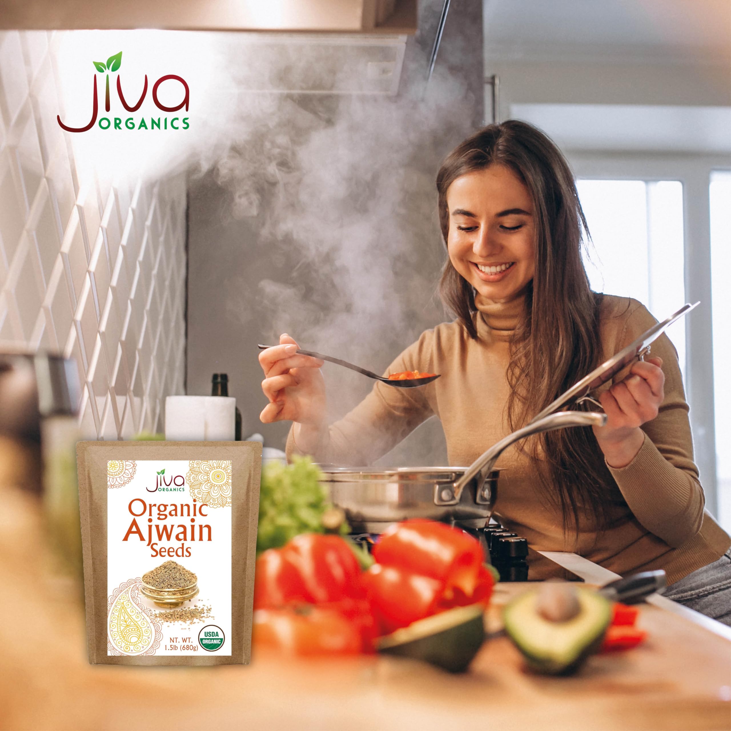 Ajwain seeds ideal for curries and breads from Jiva Organics.