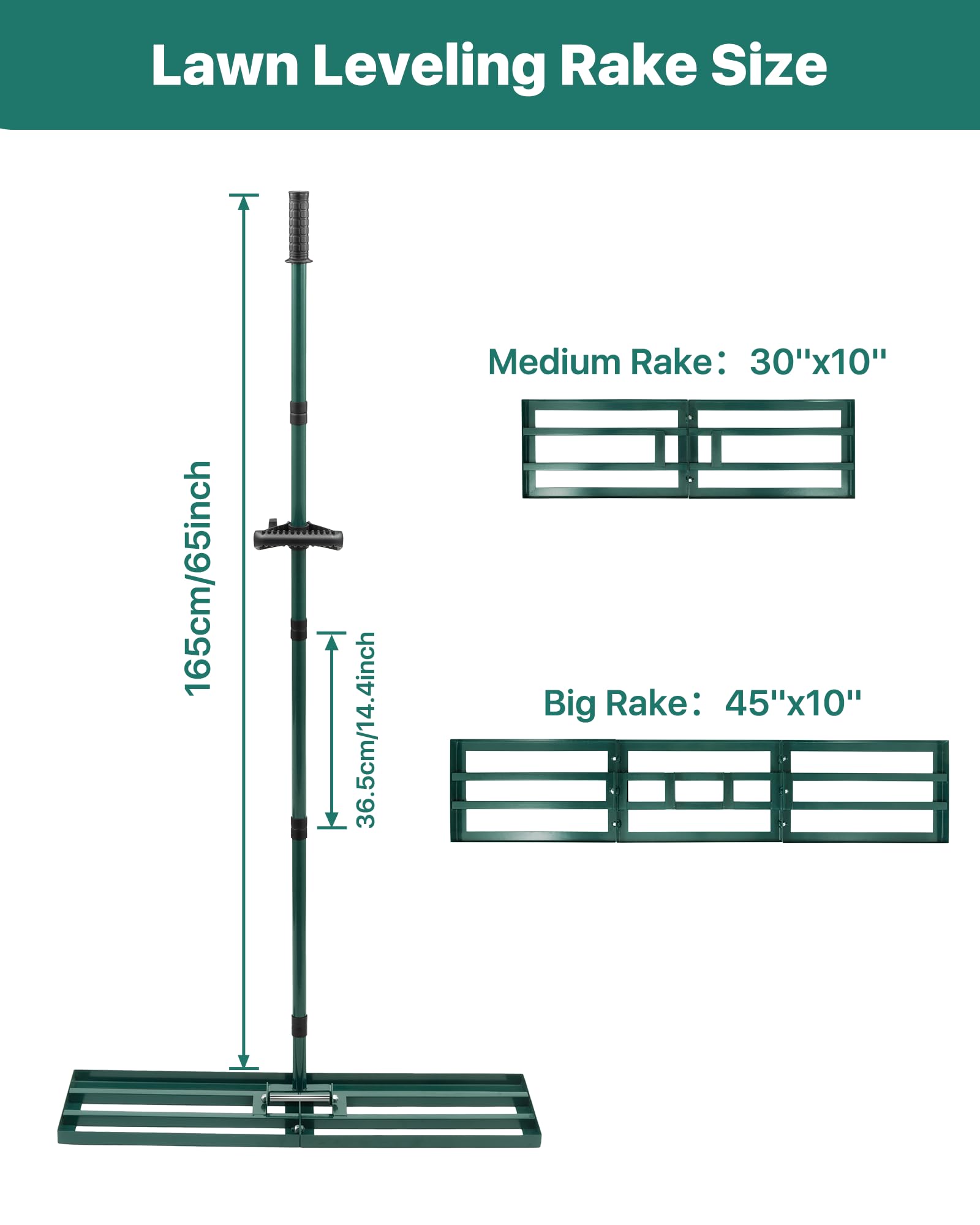 JivaJot Lawn Leveling Rake adjustable angle helps reach tight spots