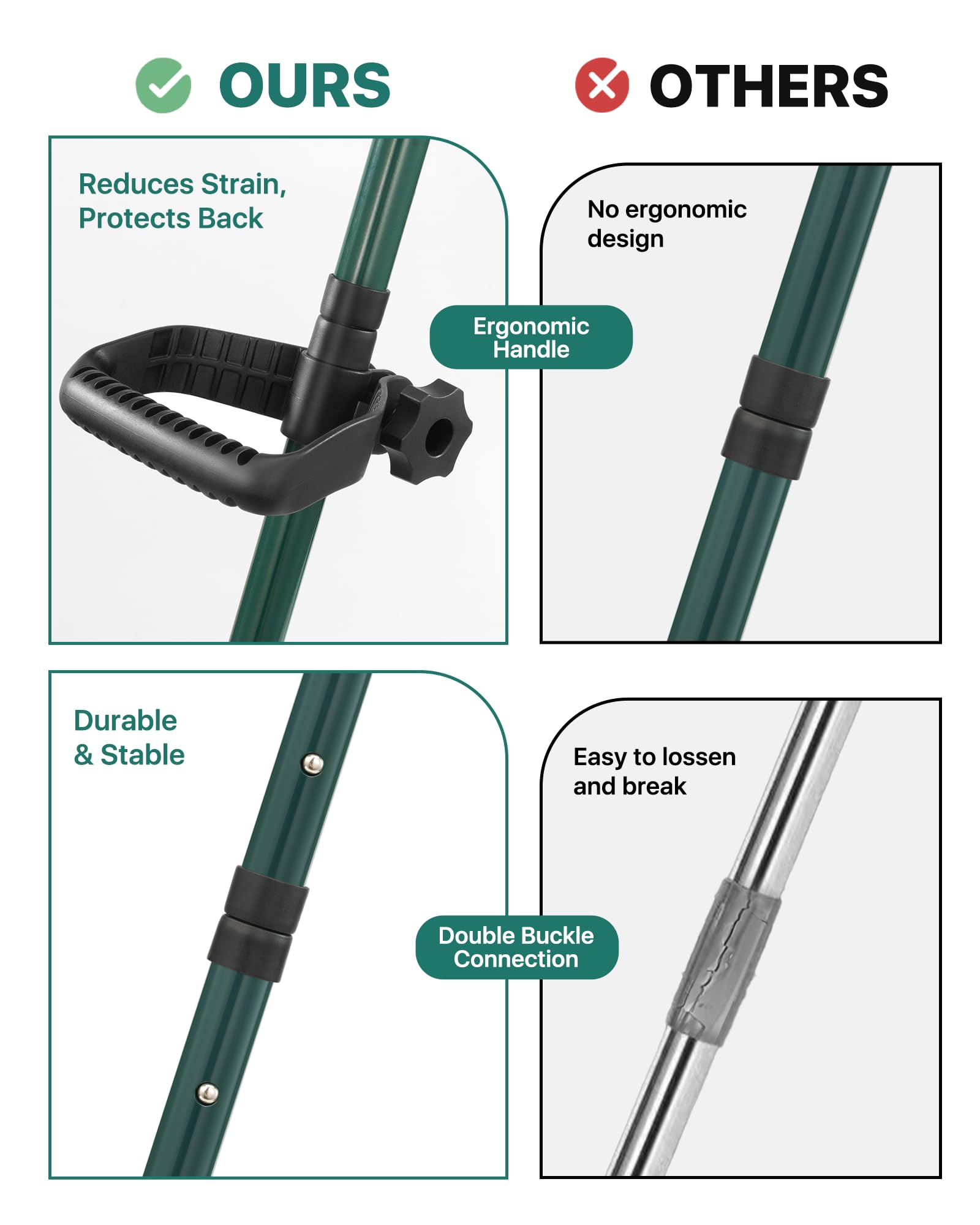 JivaJot Lawn Leveling Rake stainless steel construction stands up to seasons