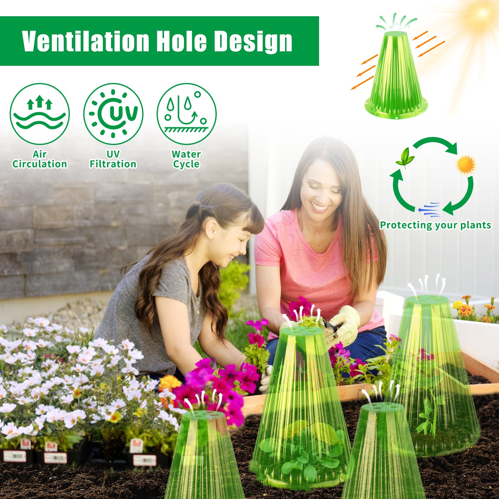 jixsloft 30-pack cloches arranged for versatile garden coverage