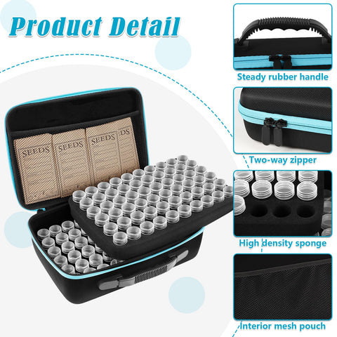 Jixsloft rotary lid closure prevents spills while handling seeds and envelopes.