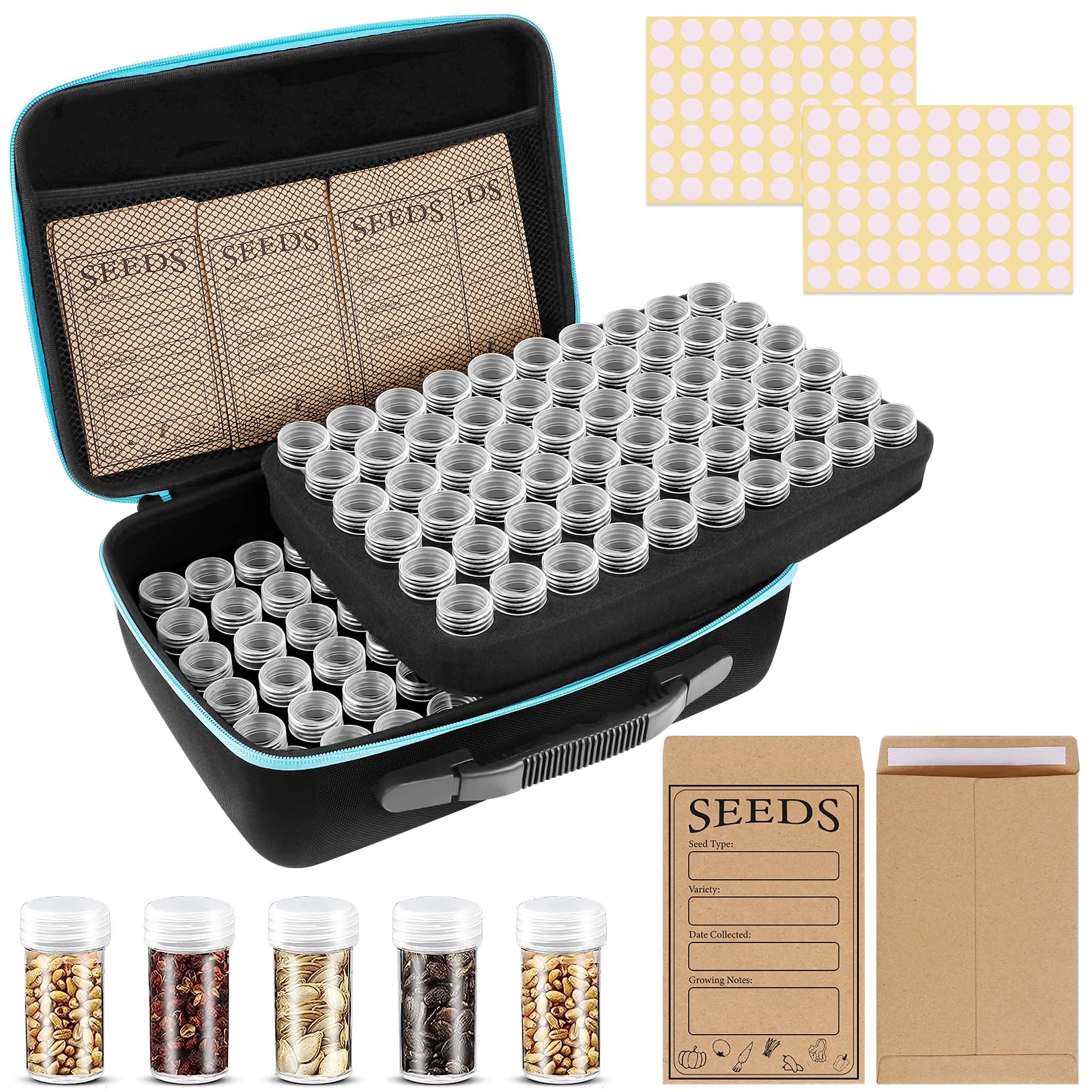 Jixsloft seed storage boxes with 120 slots keep garden seeds neatly organized and protected.