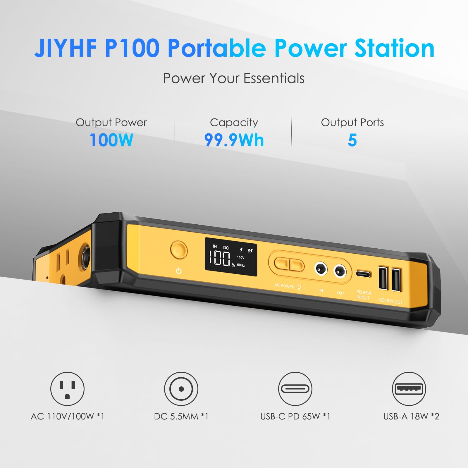 JIYHF 99.9Wh model meeting airline carry-on restrictions for travel