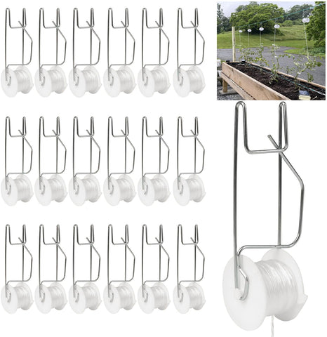 JIYUANCH tomato hooks with string 20-pack for stable fruit support and vertical growth
