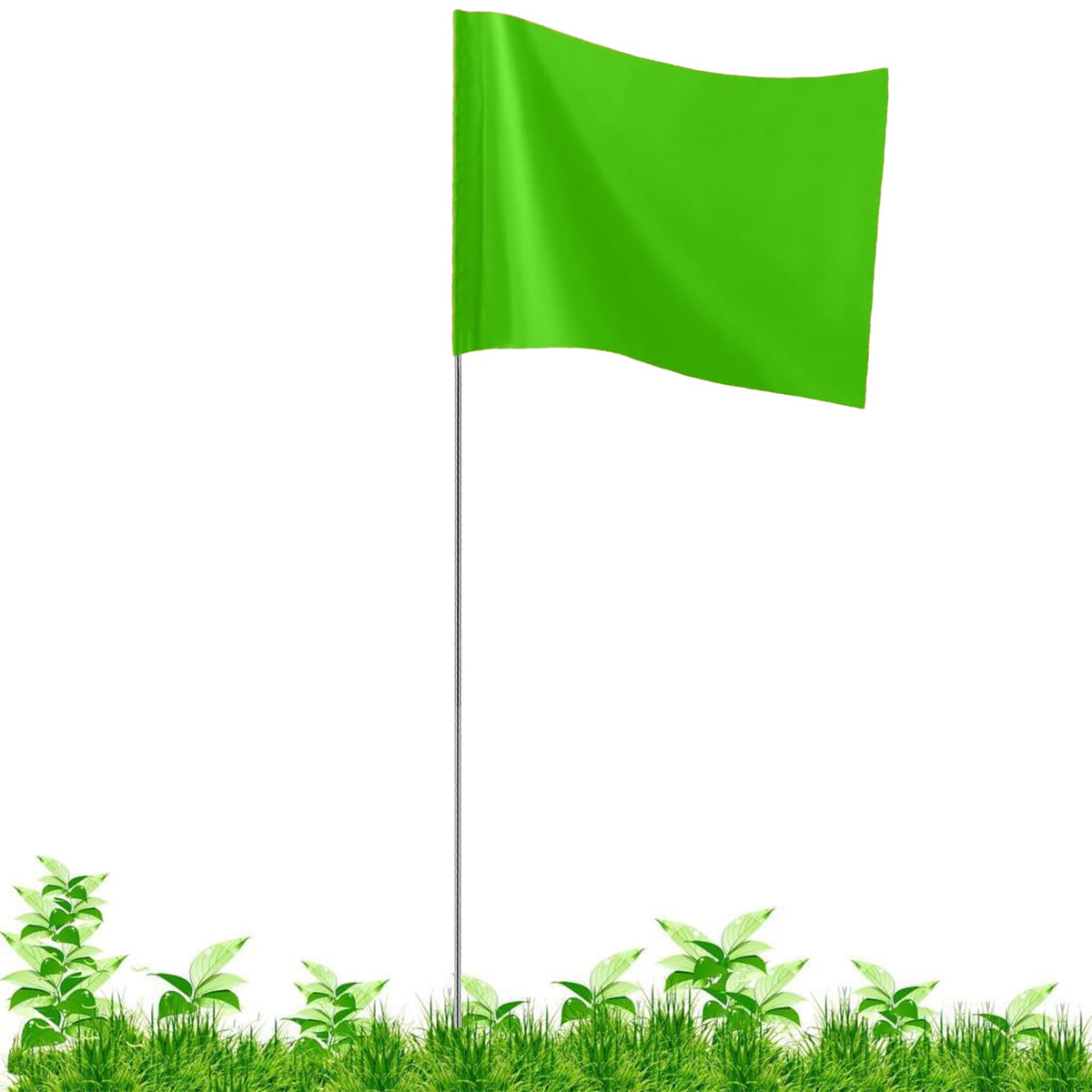 JIZHGRAD 100-pack green marking flags for yard visibility and boundary marking