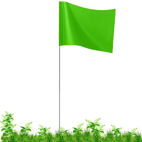 JIZHGRAD 100-pack green marking flags for yard visibility and boundary marking