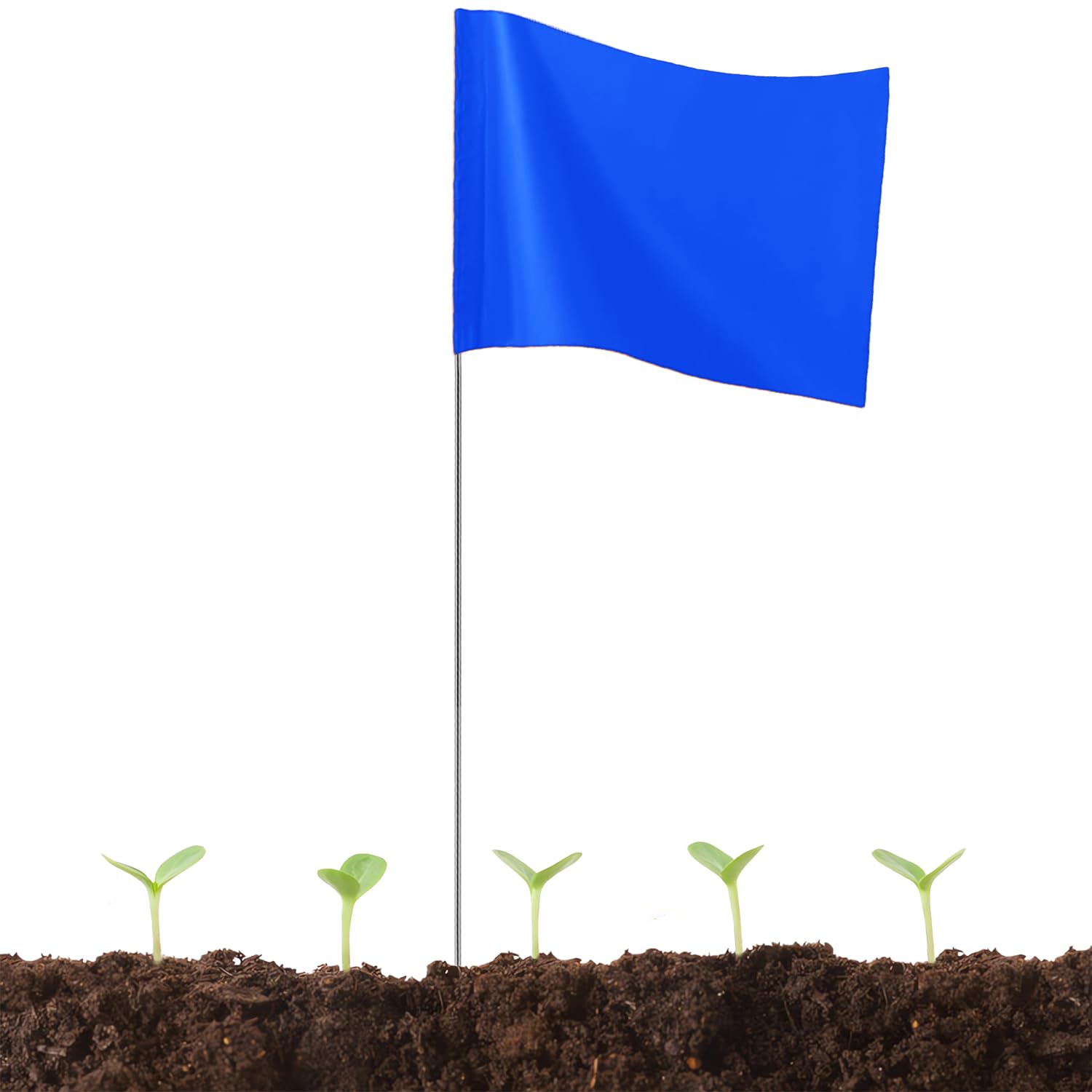 JIZHGRAD blue marker flags marking yard boundaries with high visibility for easy lawn marking