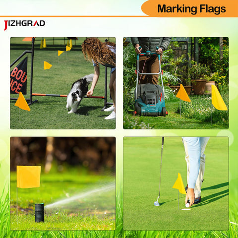 JIZHGRAD dog-training yard boundary flags help train pets safely in outdoor spaces.