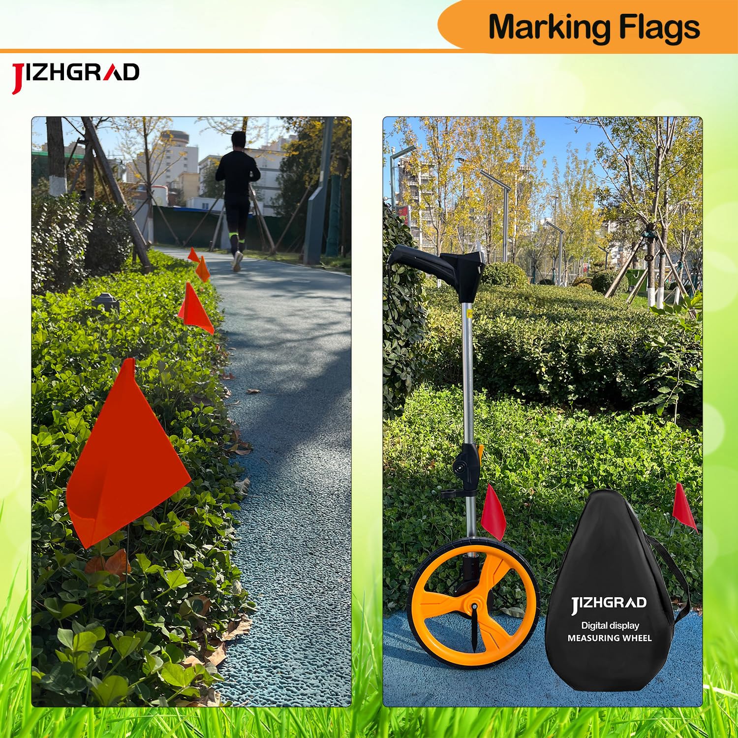 JIZHGRAD multipurpose ground markers ideal for landscaping, zoning, and route marking.