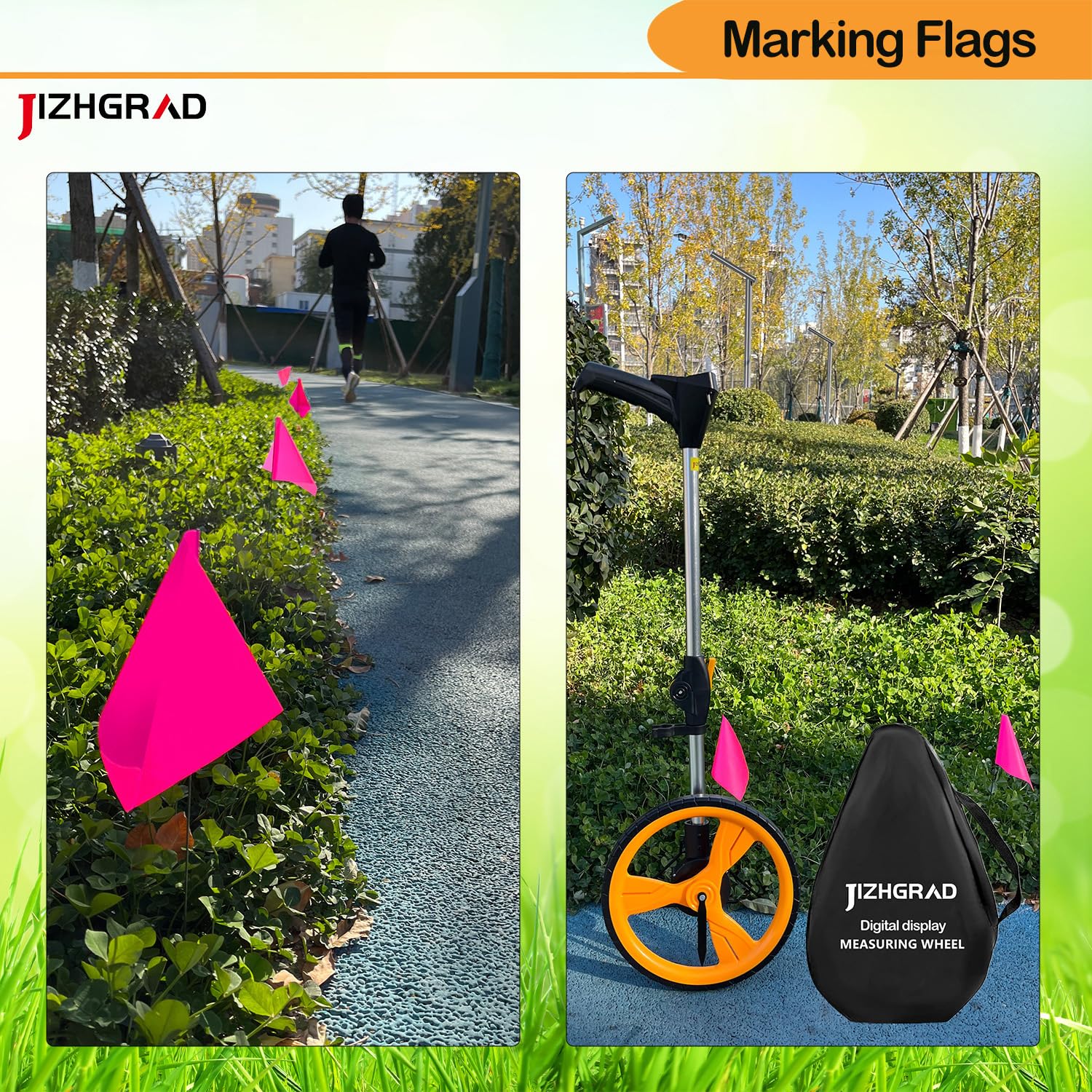 JIZHGRAD multipurpose markers suit sprinklers, landscaping, and construction