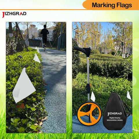 JIZHGRAD multipurpose marking flags suitable for sprinkler, landscaping, and layout tasks.