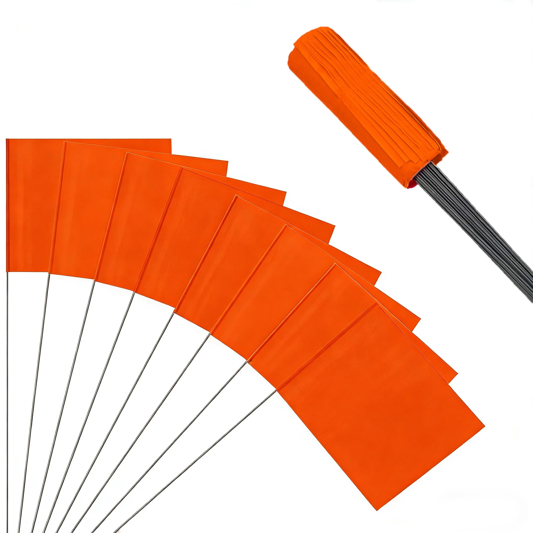 JIZHGRAD orange yard flags for clear lawn marking and boundaries