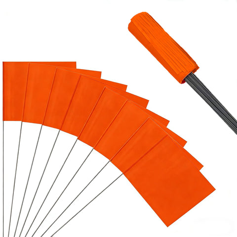 JIZHGRAD orange yard flags for clear lawn marking and boundaries