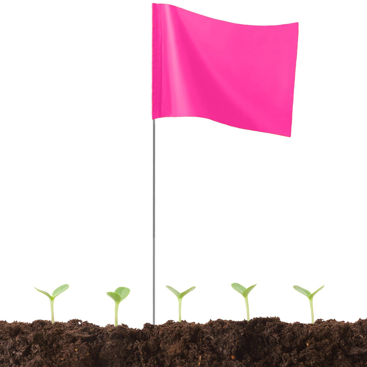 JIZHGRAD pink marking flag for lawn boundary visibility and safety.