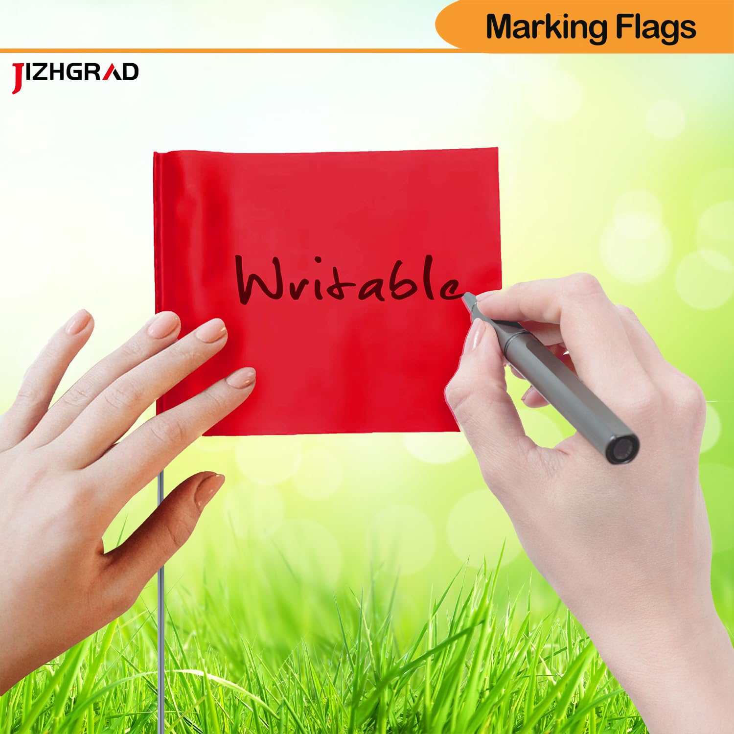JIZHGRAD writable yard flags show warnings clearly for garden marking and labeling.