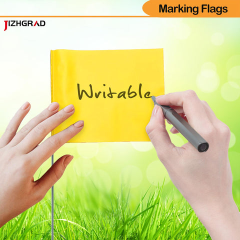 JIZHGRAD writing-capable flags let you label notes directly on the flag surface.