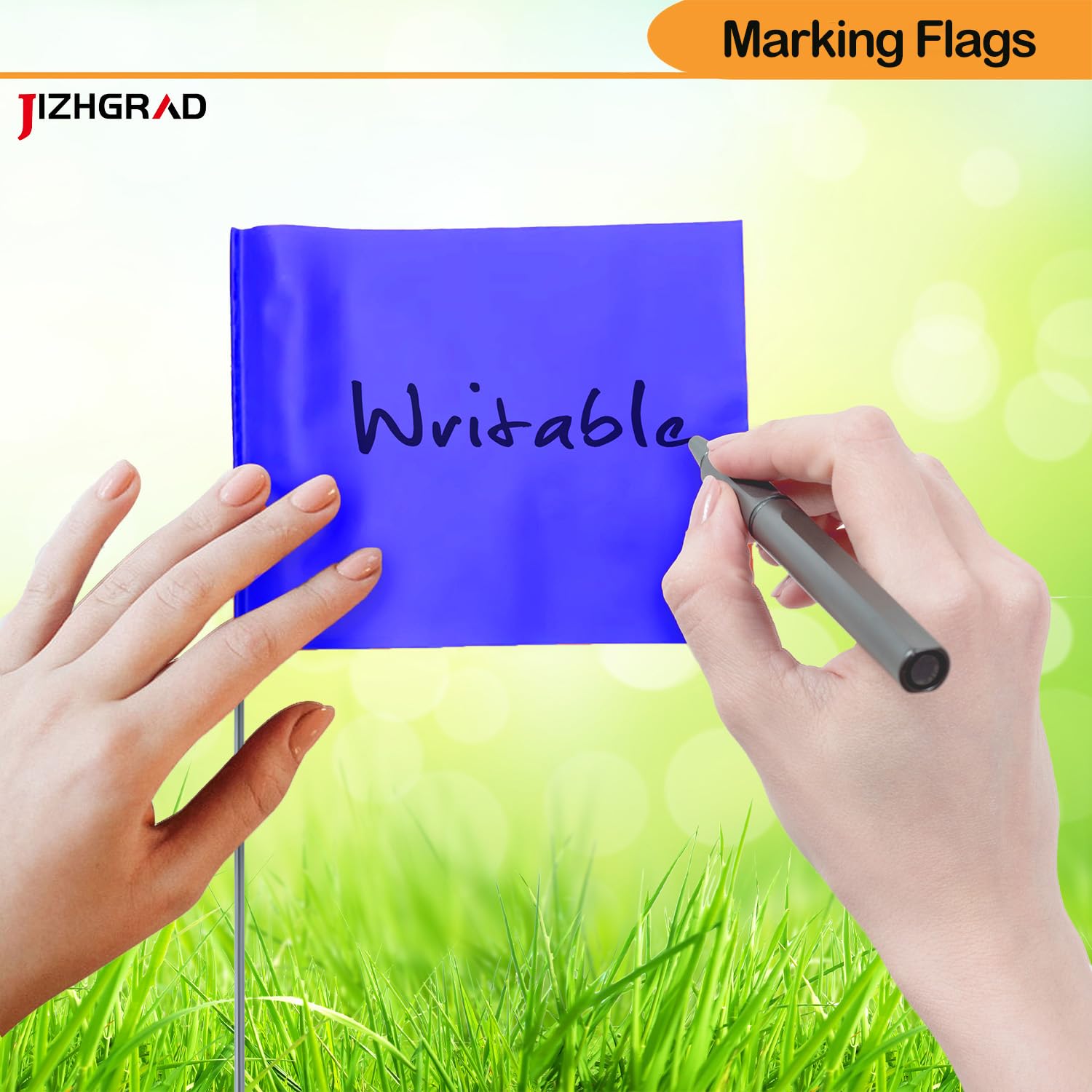 JIZHGRAD writing-friendly lawn flag lets you annotate warnings clearly at a glance