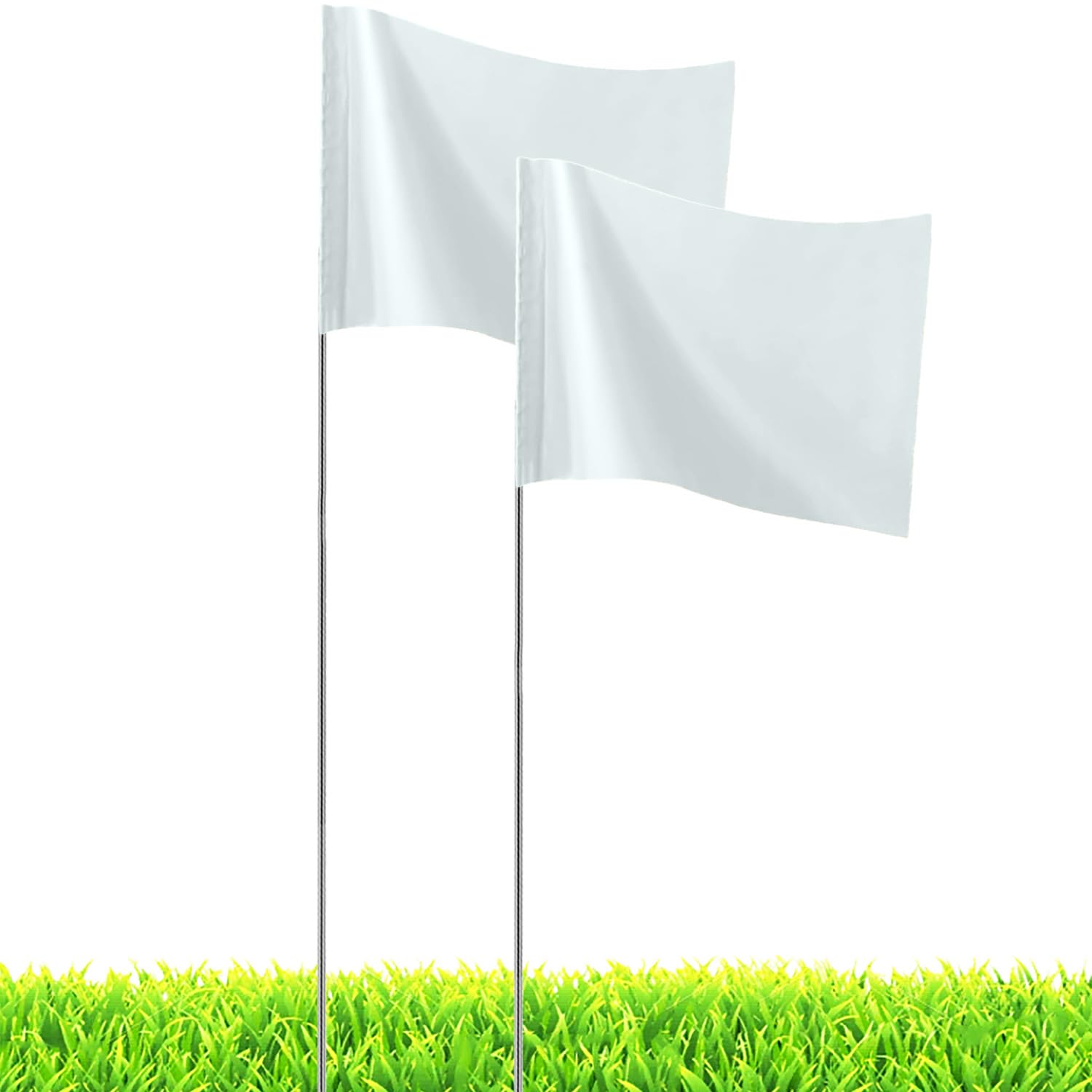 JIZHGRAD yard flag: bright white marker for clear lawn boundaries and visibility.