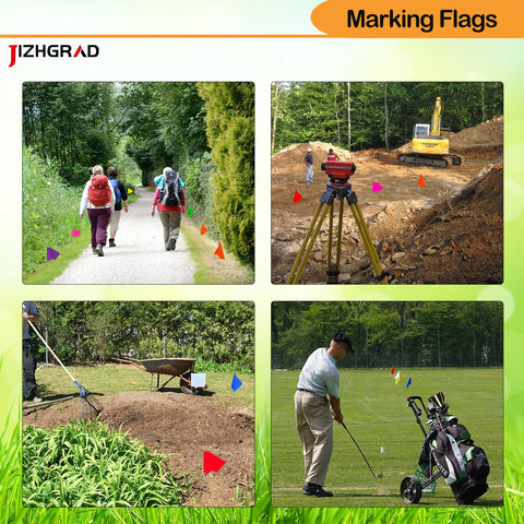 JIZHGRAD yard flags with steel wire poles provide sturdy, durable ground markers.