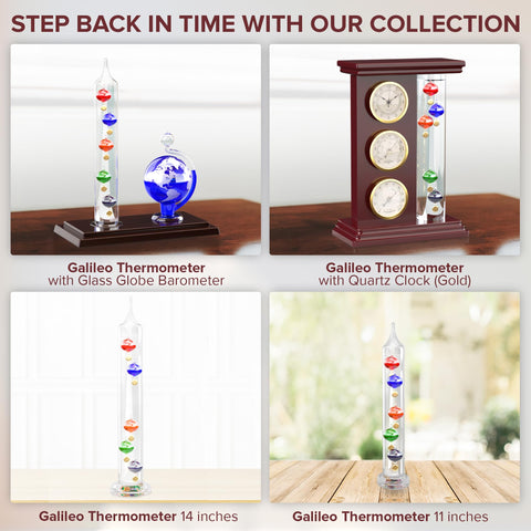 JJ Care Galileo thermometer on a shelf as a decorative display