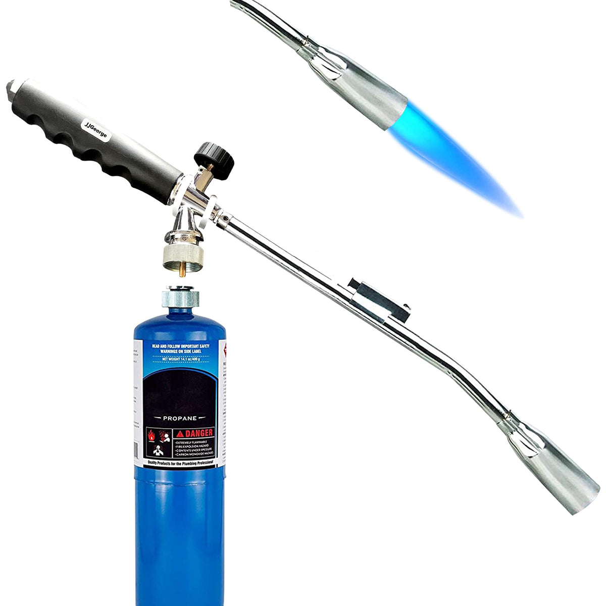 JJGeorge Grill Torch Charcoal Starter rapidly lights charcoal for quick grilling.