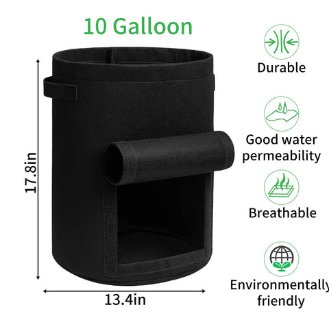 JJGoo grow bag with heavy-duty handles for easy transport.