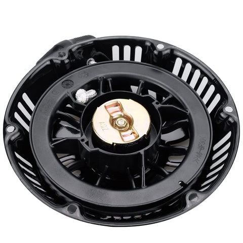 JJing 60340-compatible recoil starter — side angle; includes mounting bolts for easy installation.