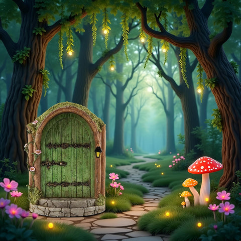JJLFresheners Green Fairy Door transforms planters into whimsical focal points.