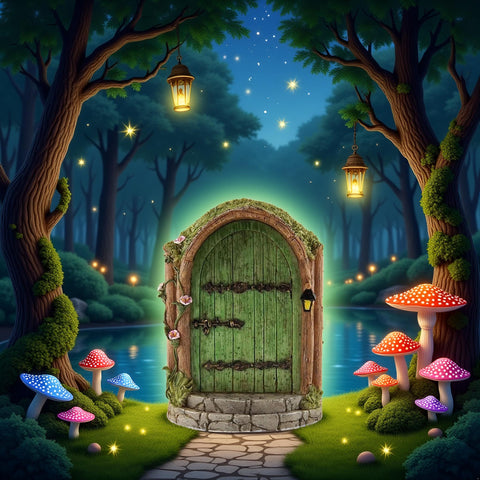 JJLFresheners Green Fairy Door neatly fits small spaces in gardens.