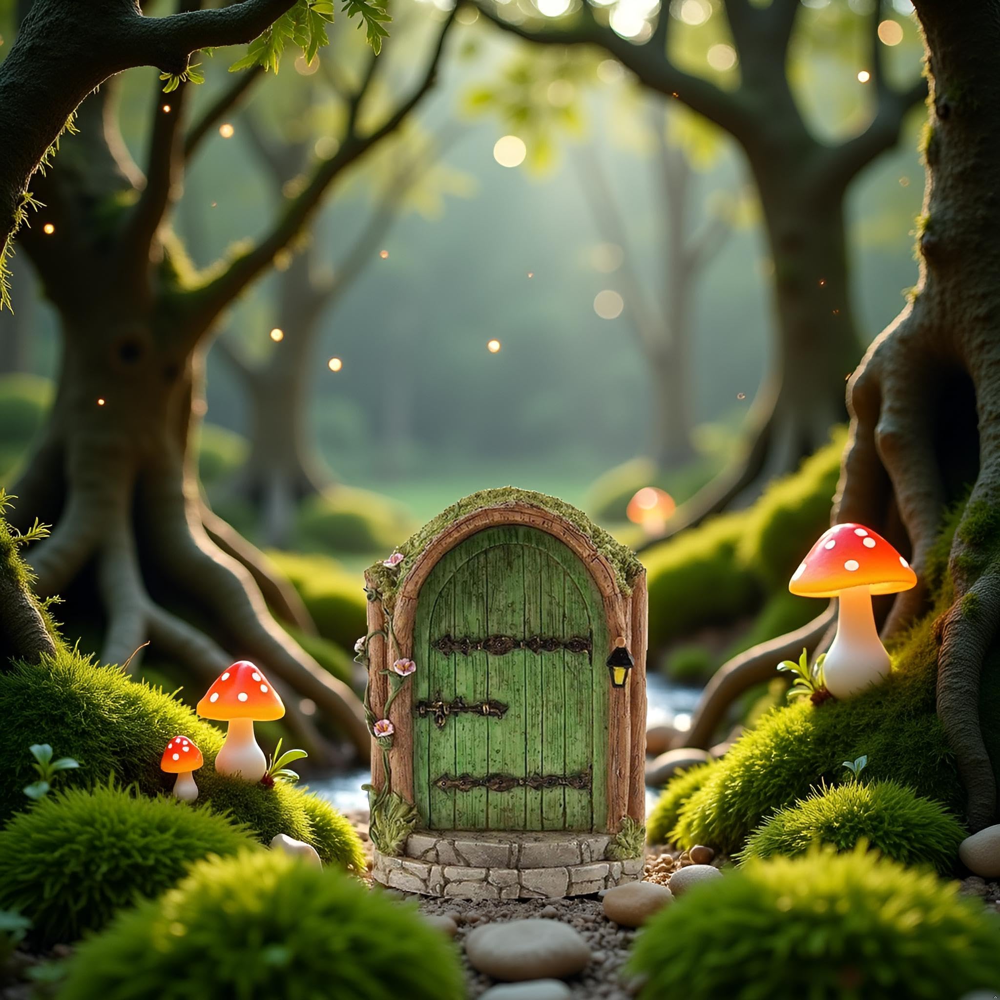 JJLFresheners Green Fairy Door as garden ornament for fairy garden lovers.