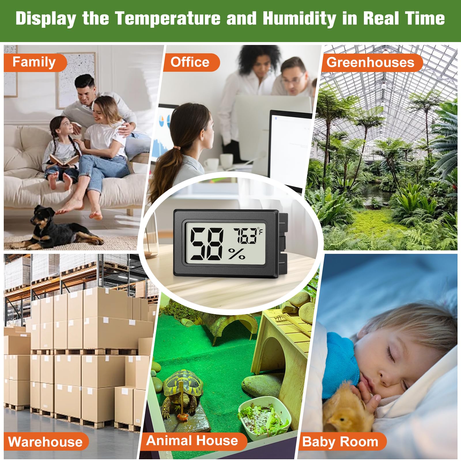 JJMTDS mini hygrometer with included batteries supports long-term monitoring