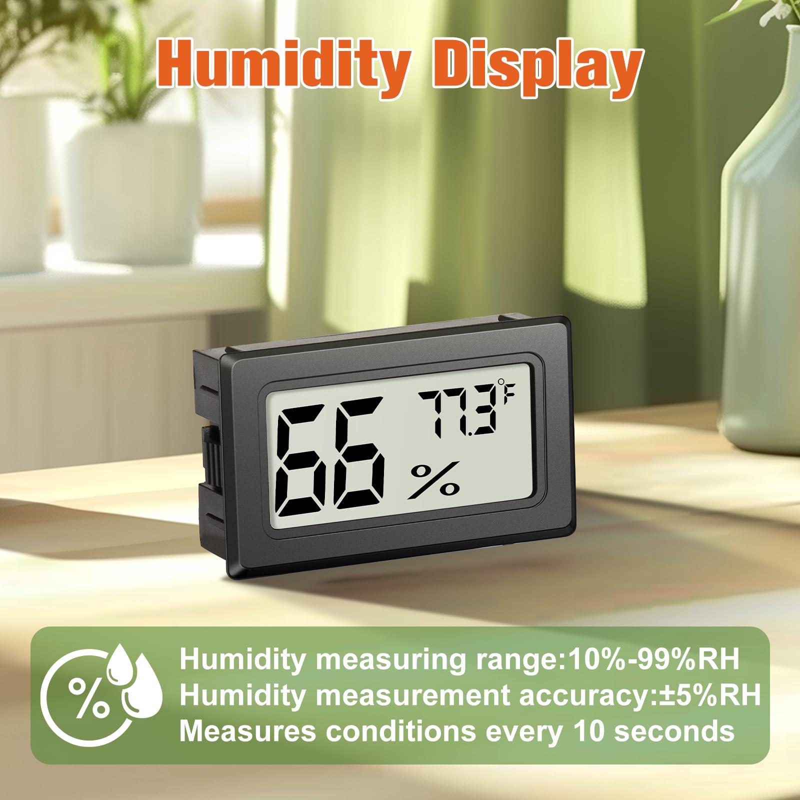 JJMTDS mini hygrometer in greenhouse use tracks humidity for plant health